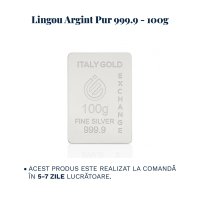 Lingou de Argint Pur 999.9 de 100g Personalizat - Cadoul Ideal - 1