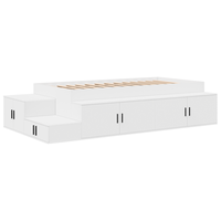 Cadru de Pat Modern Alb 80x200 cm cu Depozitare - 2