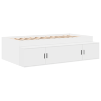 Cadru de Pat Modern Alb 80x200 cm cu Depozitare - 6