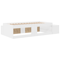 Cadru de Pat Modern Alb 80x200 cm cu Depozitare - 9