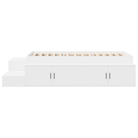 Cadru de Pat Modern Alb 80x200 cm cu Depozitare - 7