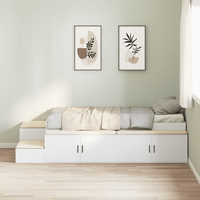 Cadru de Pat Modern Alb 80x200 cm cu Depozitare - 1