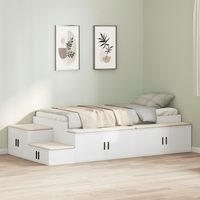Cadru de Pat Modern Alb 80x200 cm cu Depozitare - 4