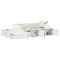 Cadru de Pat Modern Alb 80x200 cm cu Depozitare - 3