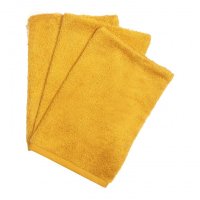 Set 3 manusi pentru baie din bambus Ocru - 1