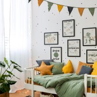 Perna decorativa 40 x 40 cm, Frunza de artar, Little Amy, Verde - 1