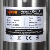 IBO Dambat Kit Hidrofor 100L cu Pompa Submersibila 4SDM4/14, 1.1kW, Debit 100l/min - 6