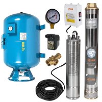 IBO Dambat Kit Hidrofor 100L cu Pompa Submersibila 4SDM4/14, 1.1kW, Debit 100l/min - 1