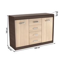 Scrin KORINA din DTD laminat, design stejar inchis/stejar deschis - 18