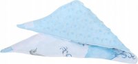 Esarfa moale pentru copii BabyMam, forma triunghiulara, sistem de prindere reglabil cu velcro moale, design 2-in-1 cu o fata din bumbac si una din minky blue - 4