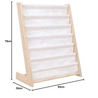 Organizator pentru cartireviste copii Ginger Home Natur cu 6 rafturi,dimensiune 64x30x79 cm - 1