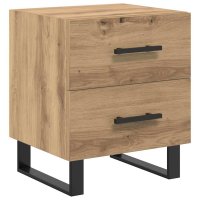 Noptiera din lemn de stejar artizanal cu sertare 40 x 35 x 47.5 cm - 1