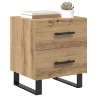 Noptiera din lemn de stejar artizanal cu sertare 40 x 35 x 47.5 cm - 3