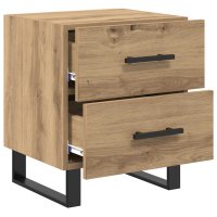 Noptiera din lemn de stejar artizanal cu sertare 40 x 35 x 47.5 cm - 5