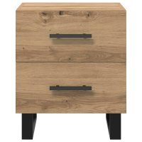 Noptiera din lemn de stejar artizanal cu sertare 40 x 35 x 47.5 cm - 6
