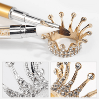 Suport pensule coroana cu cristale auriu skl-97 - 1