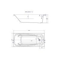 Cada de baie dreptunghiulara Cersanit Lana S301-162 cu picioare ajustabile, acril 160 x 70 cm - 3