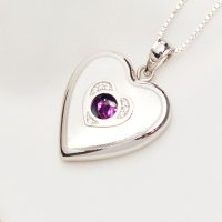 Medalion inima cu poze in interior - Rose Shimmer - Argint 925 Rodiat - Cristale Zirconia - 1