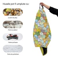 Husa fotoliu Puf Bean Bag tip Para XL fara umplutura Invazia Pisicilor ocru - 1