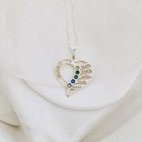 Lantisor Dragii MAMEI - 5 nume si cristale Swarovski - Argint 925 - 1