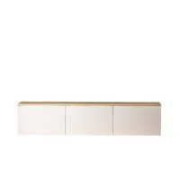 Comoda TV moderna NEON, alb si stejar, dimensiuni 160x32x35 cm - 1