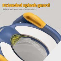Reductor toaleta pentru copii Little Mom Green, pliabil, ergonomic, sezut din PVC, manere de sustinere, vas colector detasabil, protectie anti-stropire, suprafata antiderapanta, 55 x 35 x 58 cm - 4