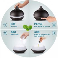 Umidificator si Purificator Aer cu Aromaterapie cu Ultrasunete, Uleiuri Esentiale, pentru Camera, Birou, de 400 ml - 1
