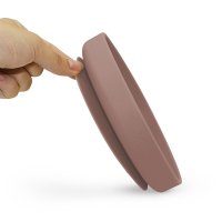 Farfurie din silicon PetiteMars Velvet Latte Maro pudrat TakeMatch, cu ventuza, fara BPA, 400 ml pentru bebelusi 6 luni+ - 3