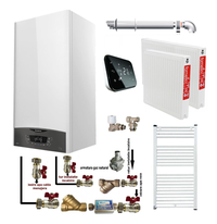 Pachet complet pentru apartament cu centrala Ariston CLAS ONE+ WI-FI 24, 24 kW, termostat Salus IT 500 si calorifere din otel - 1