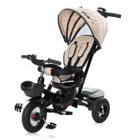 Tricicleta Lorelli Zippy Air pentru copii, cu control parental, 12-36 luni, Crem - 1