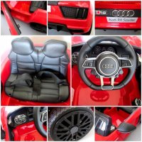 Masinuta electrica pentru copii Audi R8 R-Sport Rosu 70W cu telecomanda si roti Eva cu suspensii, slow start, faruri si lumini Led, unitate audio cu display si Mp3 - 3