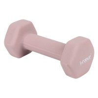 Gantera fitness liveup, 2 kg, culoare roz pudra, material neopren si fier - 2