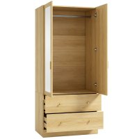 Dulap HOMCOM pentru dormitor cu oglindă, 2 uși și 2 sertare, 80 x 50 x 180 cm, finisaj stejar - 1