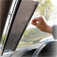 Parasolar auto retractabil cu ventuze, negru, pentru parbriz si geamuri laterale - 1