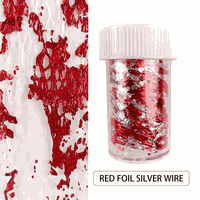 Foita decor unghii 4x50cm. Q008 Red Silver - Q002 - 1
