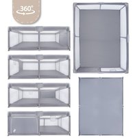 Tarc de joaca pentru copii, MalPlay Kivo Grey, design modern si sigur, acces mare cu fermoar actionat din exterior, dimensiune 180 x 200 cm, cu buzunar din plasa - 4