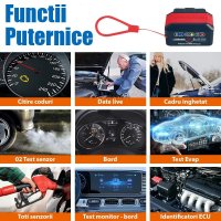 Diagnoza Auto OBD2 KONNWEI KW906, Bluetooth 5.0, Buton ON-OFF, Compatibil Android IOS, ELM 327 OBDII, Rosu - 7