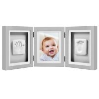 Kit rama foto tripla gri cu amprente manuta si piciorus Pearhead - 3