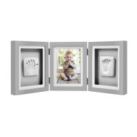 Kit rama foto tripla gri cu amprente manuta si piciorus Pearhead - 1