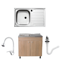 Set ,Masca Chiuveta Sonoma ,Raulconstruct, 80  X 50  X 80 , Chiuveta anticalcar ,Baterie flexibila si Sifon G207EU - 1