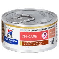 HILL'S Prescription Diet On - Care Stew, Pui și Tocană de Legume, dietă veterinară, conservă hrană umedă pisici, convalescență, (în sos), 82g - 2