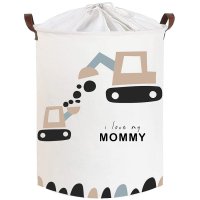 Cos pliabil Sipo Love Mommy, pentru jucarii si rufe, din bumbac, 35 x 42 cm, 43 l - 2