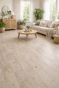Linoleum Knight Delta 97-1, crem, aspect de dusumea din lemn, 300 x 700 cm - 2