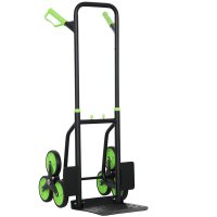 Cărucior Portbagaj DURHAND pentru Scări cu 6 Roți, Pliabil, Capacitate 120kg, Cadru din Oțel, Mâner din PP, Ideal pentru Mutări și Grădinărit, Verde - 1