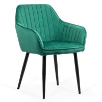 Fotoliu din catifea verde BUC 259 cu picioare metalice negre - 1