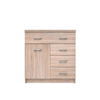 Comoda TOP MIX, 1 usa, 4 sertare, stejar sonoma, 80x33x85 cm - 1