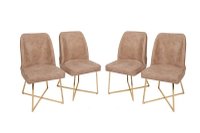 Set de 4 scaune baroc MADRID, auriu si maro, dimensiuni 50x49x90 cm - 1