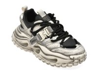 Pantofi sport GRYXX 9078 pentru barbati, alb-negru, din piele ecologica - 1