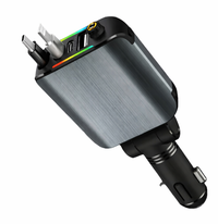 Încărcător Auto Rapid 4 în 1 cu Lumina Ambientala, 120W, 2 Porturi USB-C și Lightning - 1