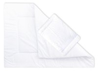 Set pilota 135 x 100 cm si perna 40 x 60 cm pentru copii bumbac si umplutura BabySoft alb - 2